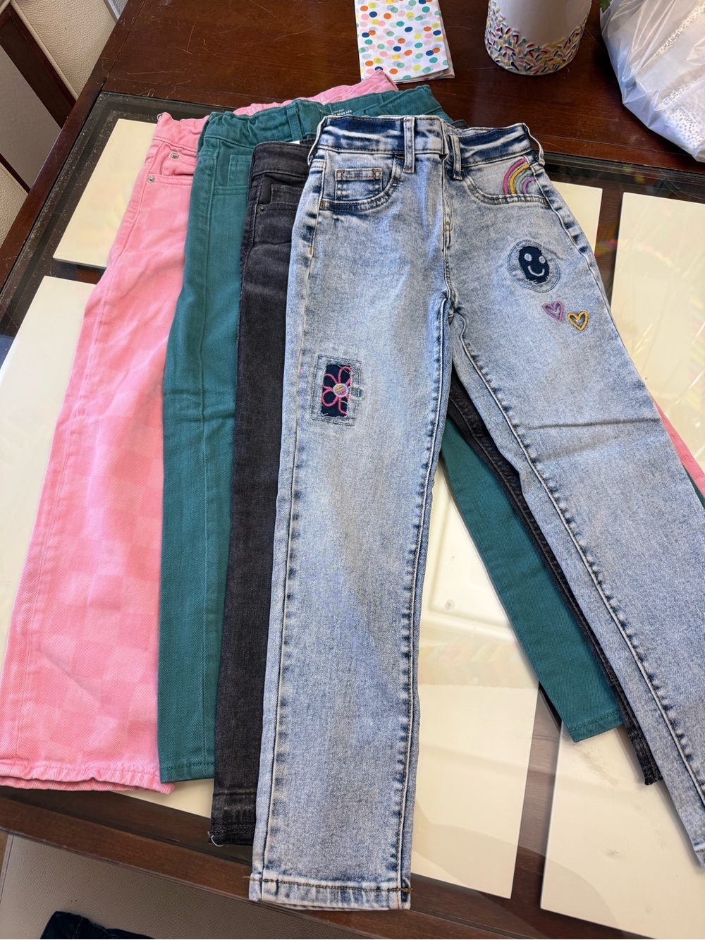 Gap and Jumping Beans Girls Jeans - Light Wash, Pink, Green and Charcoal